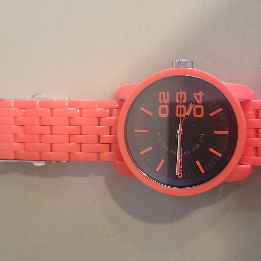 Rare Diesel Men's Orange and Black watch